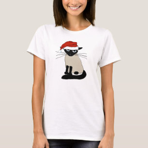 Siamese Santa Clause - Funny Christmas Kitty Cat T-Shirt