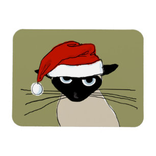 Siamese Santa Claws - Funny Holiday Kitty Cat Magnet