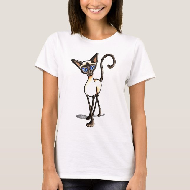 Siamese Seal Point Crosswalk Off-Leash Art™ T-Shirt (Front)