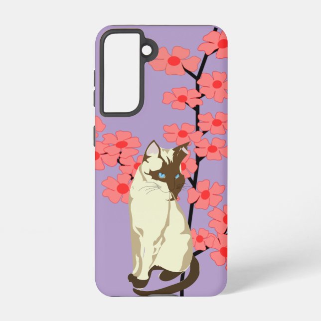 Siamese Serenity Cat – Purple Galaxy Case (Back)