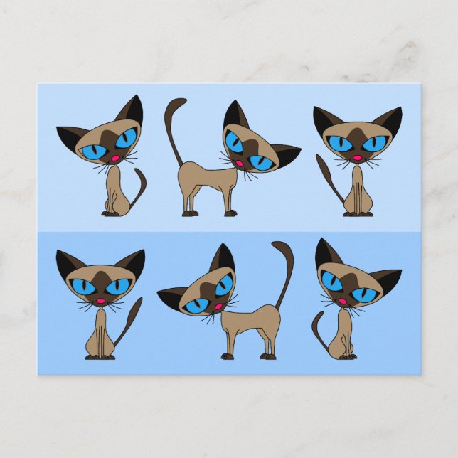 Siamese Times Three Postcard (Front)