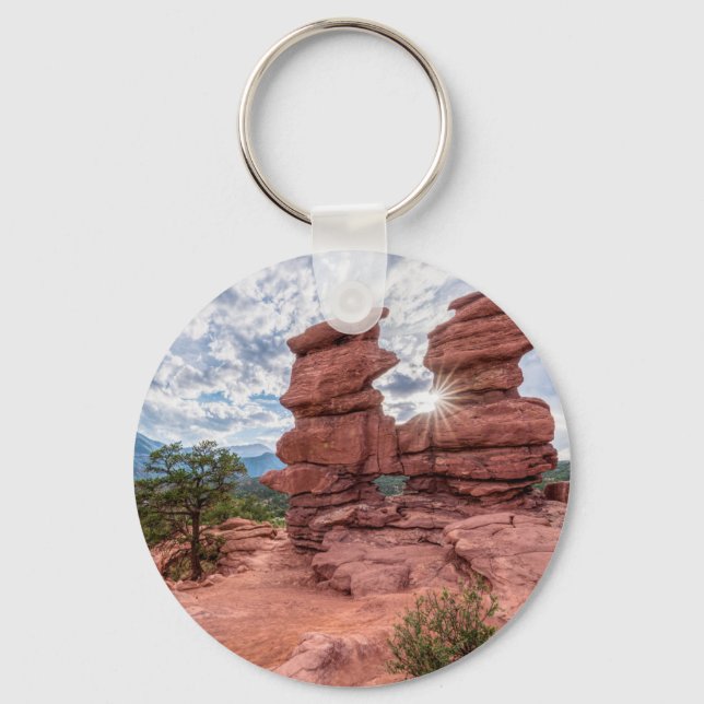 Siamese Twins Colorado Sunburst Key Ring (Front)