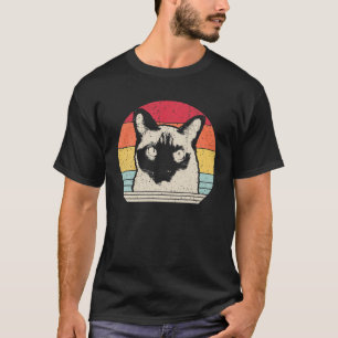 Siamese Vintage Gift Cat Lover 70S 80S Retro T-Shirt