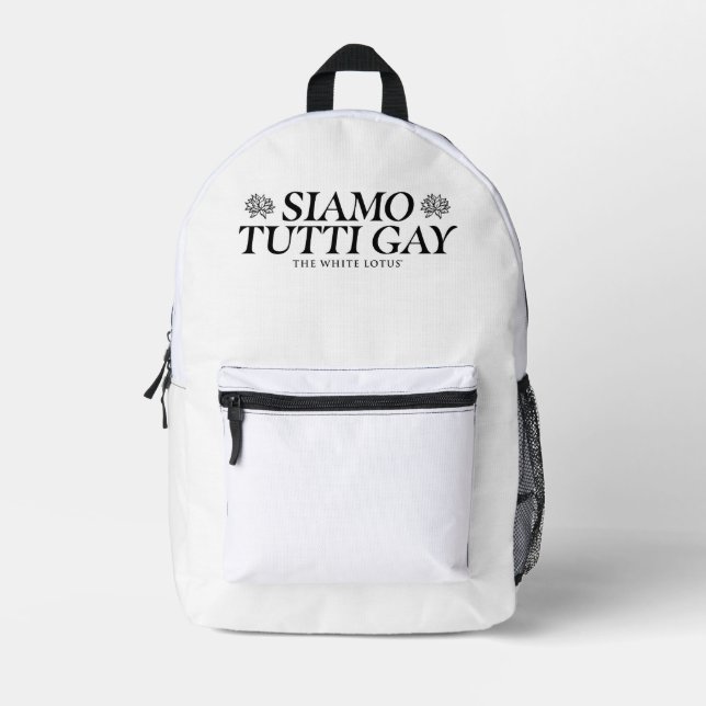 Siamo Tutti Gay - The White Lotus Printed Backpack (Front)