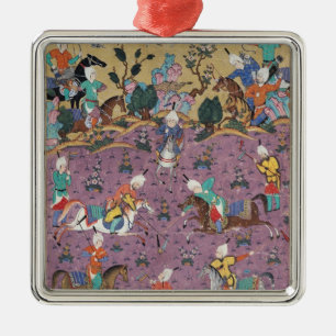 Siavosh Playing Polo with Afrasiab Metal Ornament