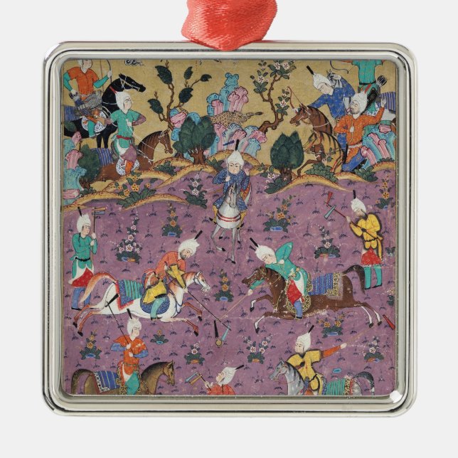 Siavosh Playing Polo with Afrasiab Metal Ornament (Front)