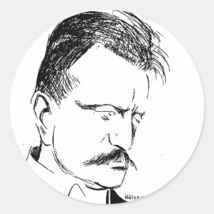 Sibelius: sketch by Albert Engström (1904) Classic Round Sticker