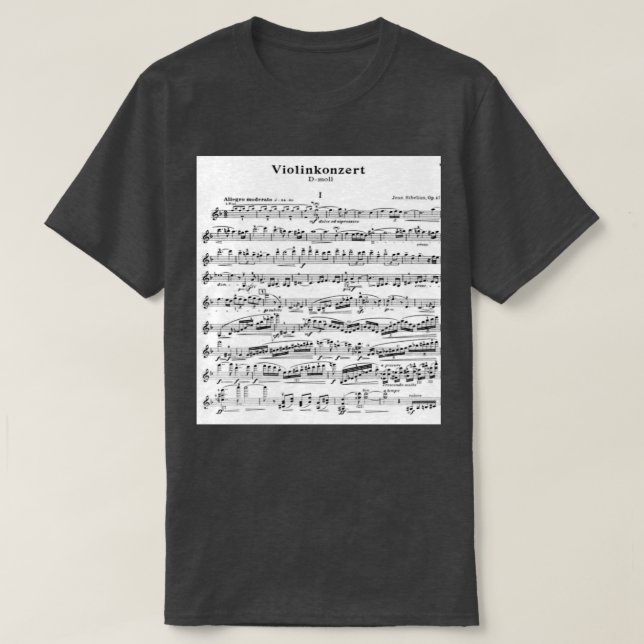 Sibelius Violin Concerto Long T-Shirt (Design Front)