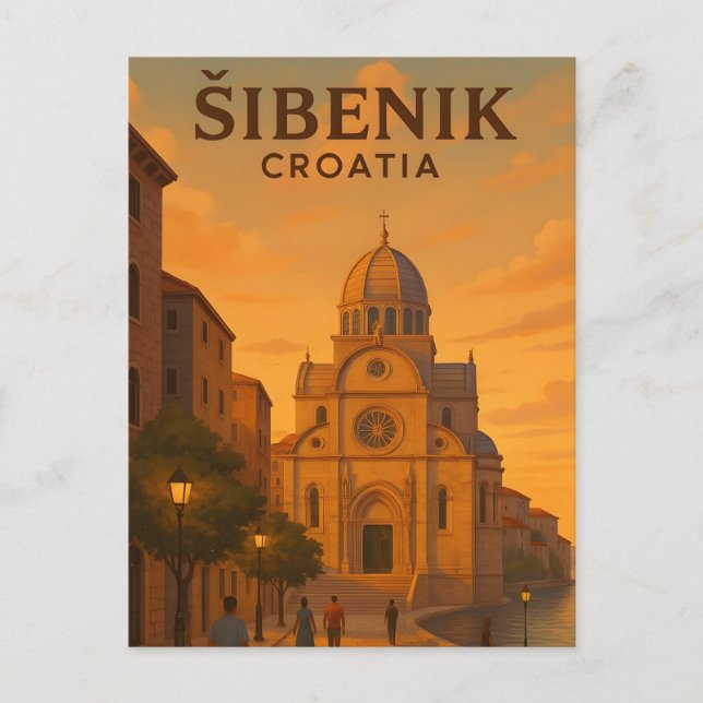 Šibenik Croatia Vintage Travel PostCAR– St. James  Postcard (Front)