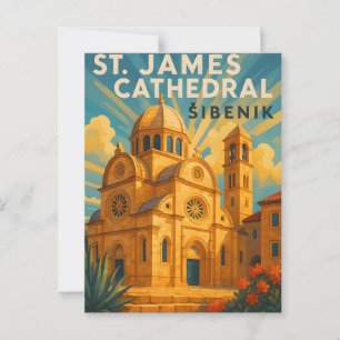 Šibenik Croatia Vintage Travel PostCAR– St. James Postcard