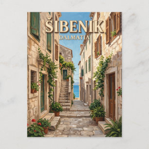 Šibenik Old Town Alley Croatia Postcard