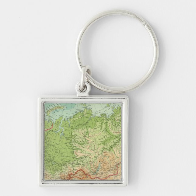 Siberia map with shipping routes key ring (Front)