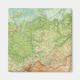 Siberia map with shipping routes magnet