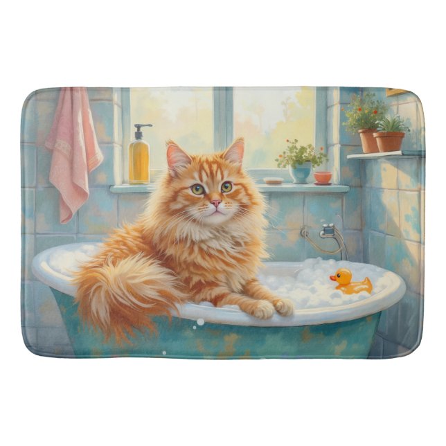 Siberian Cat Bath Decor Mat (Front)
