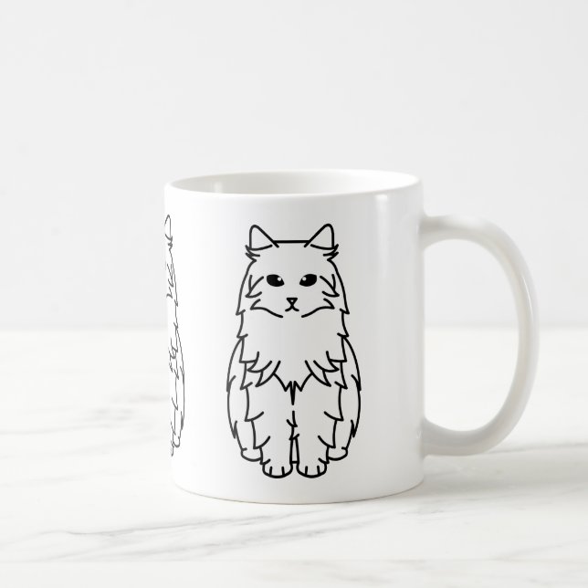 Siberian Cat Cartoon Coffee Mug (Right)