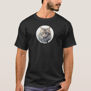Siberian Cat Distressed Style Love Cats Raglan Bas T-Shirt