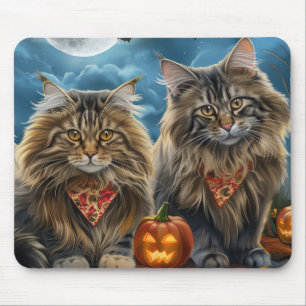 Siberian Cat Halloween Spooky Mouse Pad