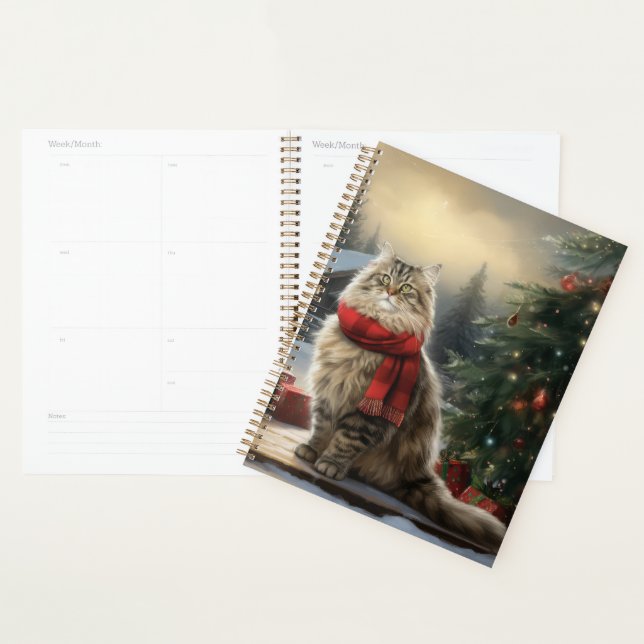 Siberian Cat in Snow Christmas Planner (Display)