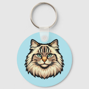 Siberian Cat Key Ring
