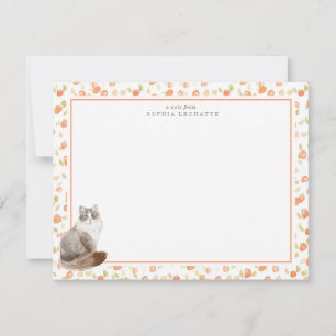 Siberian Cat Personalised Stationery Card