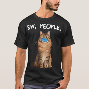 Siberian Ew People Cat Wearing Face Mask T-Shirt