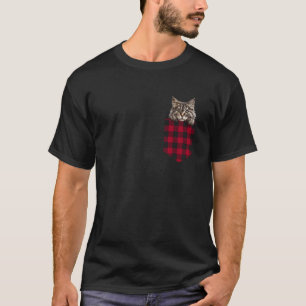 Siberian Forest Cat In Pocket Peeking Kitten Lover T-Shirt