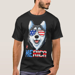 Siberian Husky 4th Of July Merica Men Women Americ T-Shirt