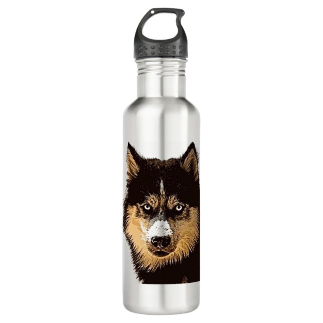 Siberian Husky 710 Ml Water Bottle (Front)