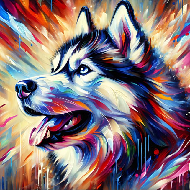 Siberian Husky Acrylic Print | Colourful | Vibrant Jigsaw Puzzle (Creator Uploaded)