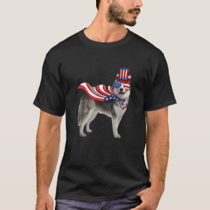 Siberian Husky American Flag Bandanna Patriotic 4t T-Shirt
