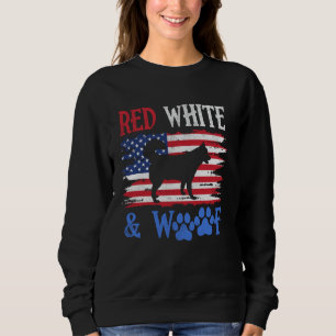 Siberian Husky American Flag USA Red White & Woof Sweatshirt