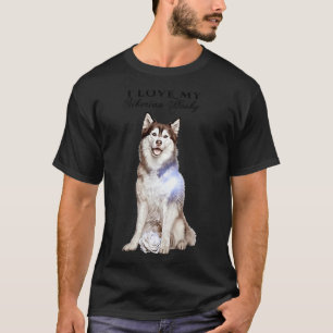Siberian Husky And Rose T-Shirt