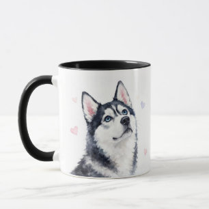 Siberian Husky Beautiful Hearts Coffee Mug