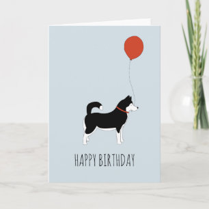 Siberian Husky Birthday Card