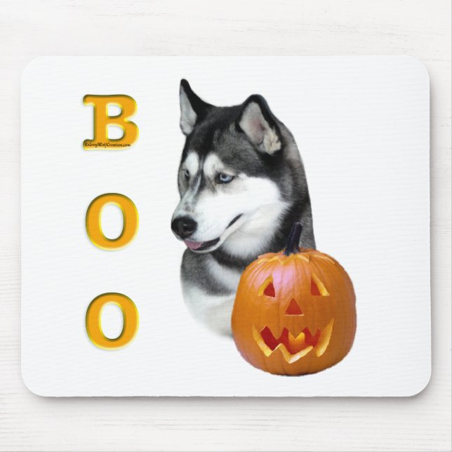 Siberian Husky (black) Boo Mouse Pad (Front)