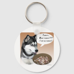 Siberian Husky (black) Turkey Key Ring