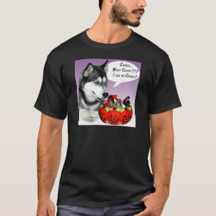 Siberian Husky (blk) Halloween Candy T-Shirt