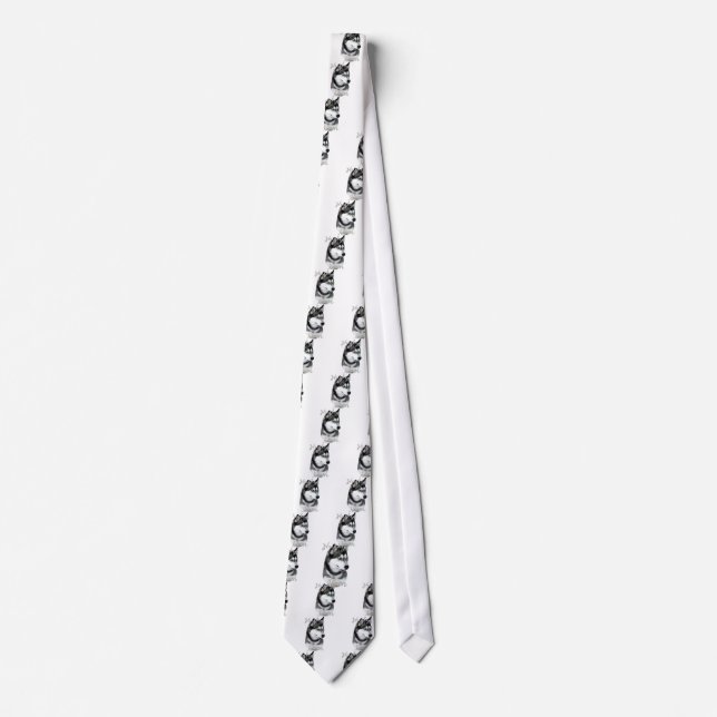 Siberian Husky (blk) Mum 2 Tie (Front)