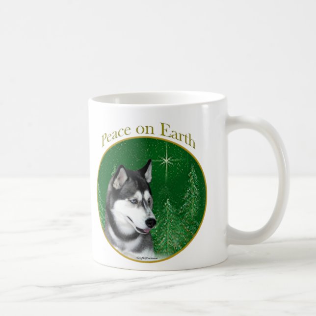 Siberian Husky (blk) Peace Coffee Mug (Right)