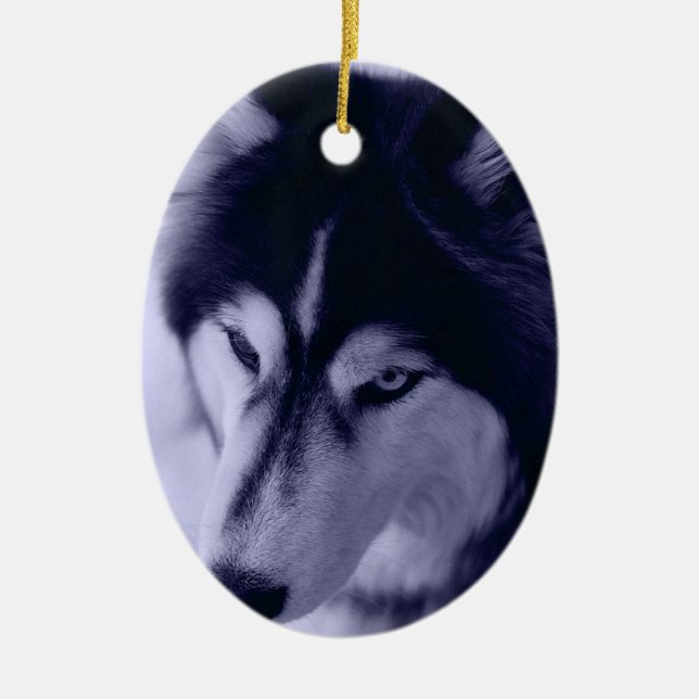 Siberian Husky Blue Tint Ornament (Front)
