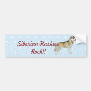 Siberian Husky - Blue w/ White Diamond Design Bumper Sticker