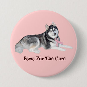 Siberian Husky Breast Cancer Button