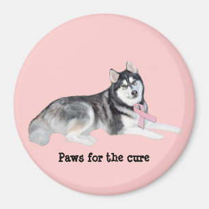 Siberian Husky Breast Cancer Magnet