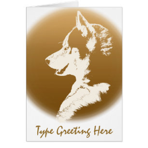 Siberian Husky Card Malamute Husky Greeting Card