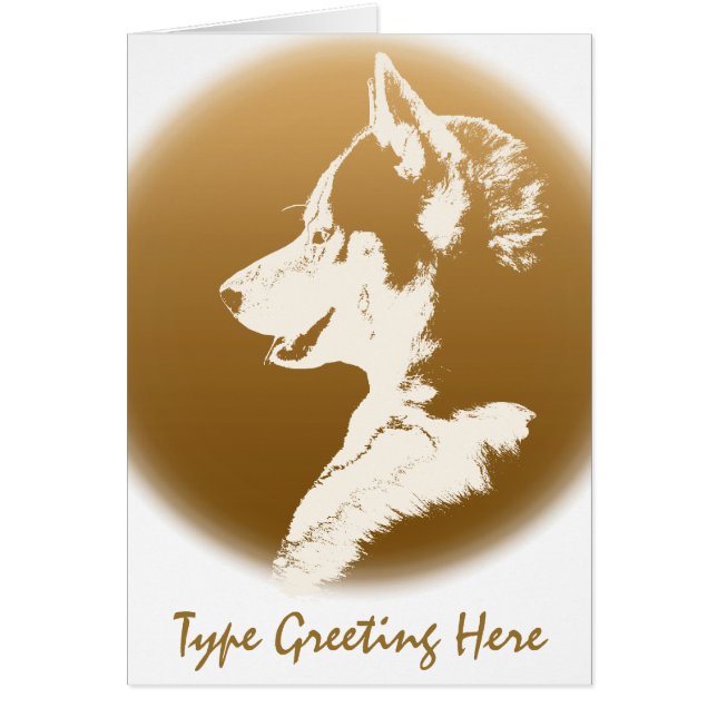 Siberian Husky Card Malamute Husky Greeting Card (Front)