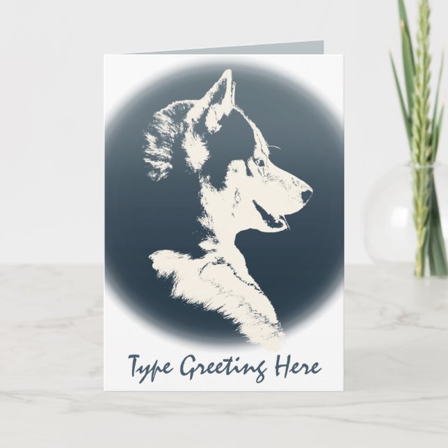 Siberian Husky Card Malamute Husky Greeting Card (Front)