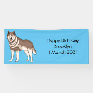 Siberian husky cartoon illustration  banner