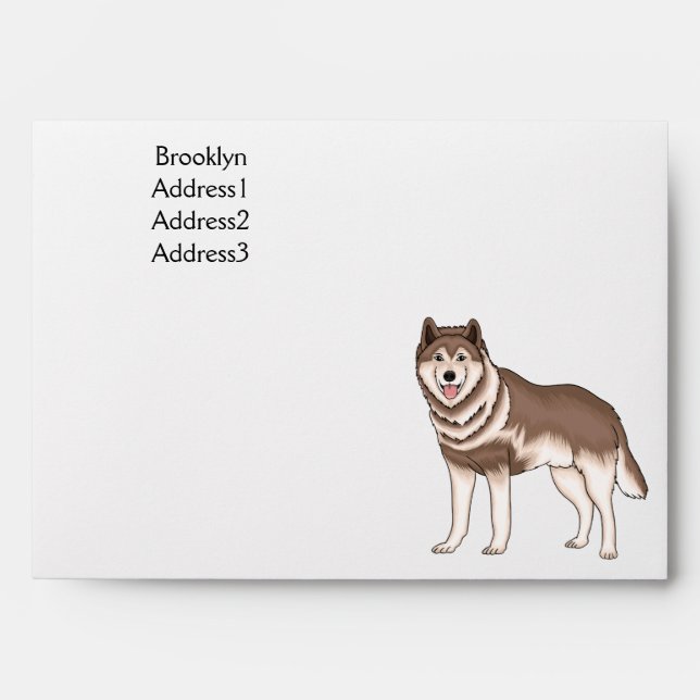Siberian husky cartoon illustration  envelope (Front)