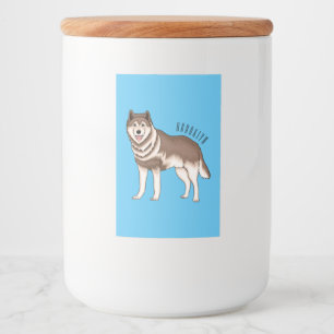 Siberian husky cartoon illustration food label