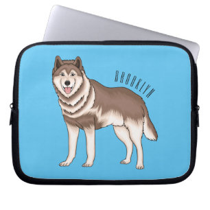 Siberian husky cartoon illustration laptop sleeve